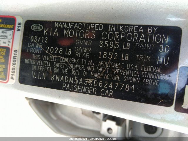 KNADM5A3XD6247781 KIA RIO LX