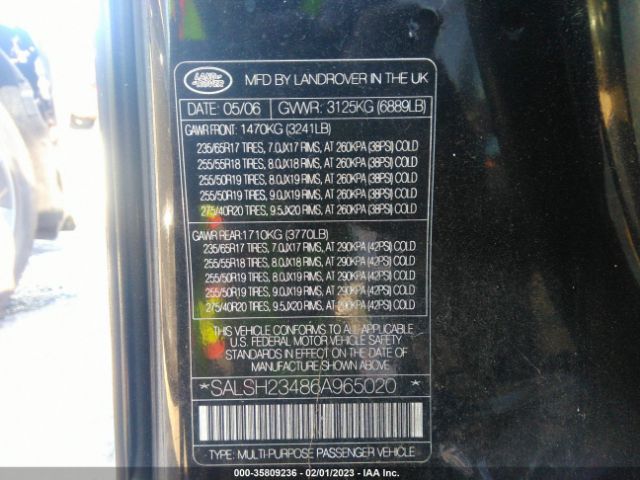 SALSH23486A965020 Land Rover Range Rover Sport Sc