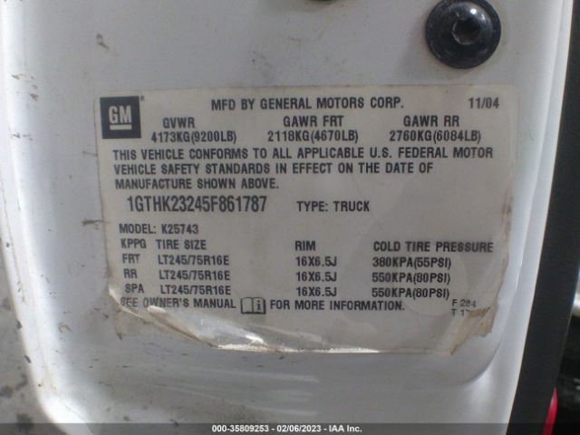 1GTHK23245F861787 GMC Sierra 2500hd Slt