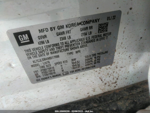 Chevrolet Trax Lt 2022 KL7CJLSM4NB517998 Image 9
