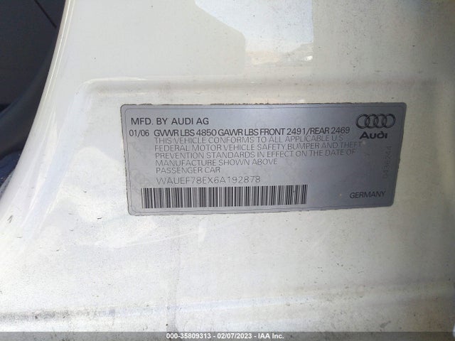 WAUEF78EX6A192878 Audi A4 2.0T