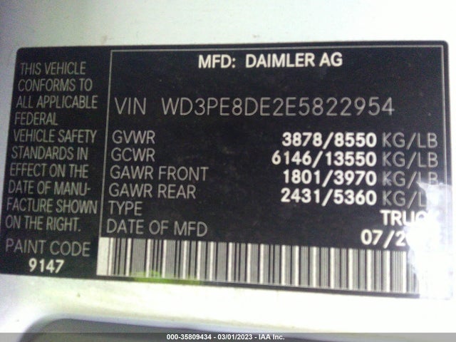 Mercedes-Benz SPRINTER CARGO VANS 2014 WD3PE8DE2E5822954 Image 10