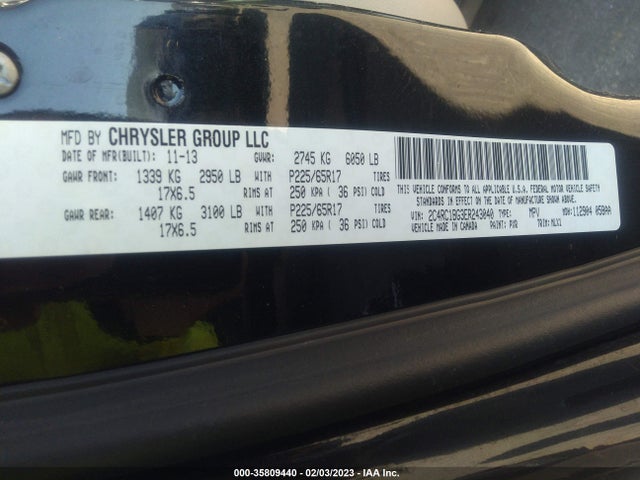 2C4RC1BG3ER243040 Chrysler Town & Country Touring