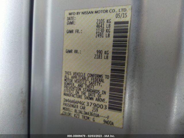 1N4AA6AP4GC379003 Nissan Maxima 3.5 Sr