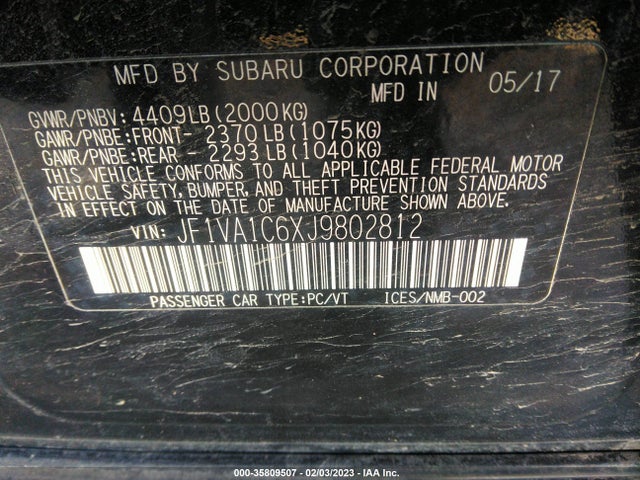 JF1VA1C6XJ9802812 Subaru Wrx Premium