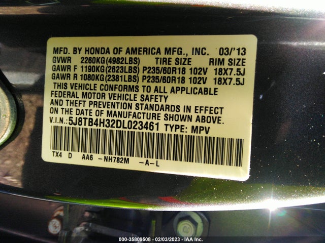Acura RDX 2013 5J8TB4H32DL023461 Image 10