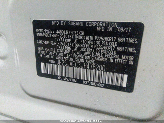 Subaru Forester Premium 2018 JF2SJAEC3JH476200 Image 9