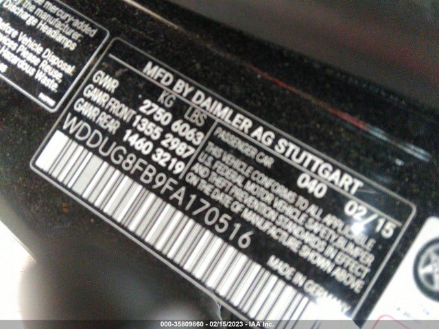 WDDUG8FB9FA170516 Mercedes-Benz S-class S 550