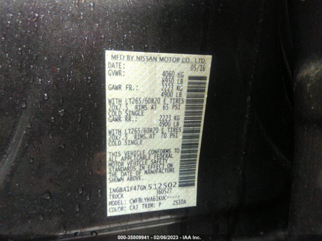 1N6BA1F47GN512502 Nissan Titan Xd Platinum Reserve