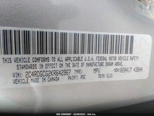 Dodge Grand Caravan Sxt 2019 2C4RDGCG2KR642967 Image 9