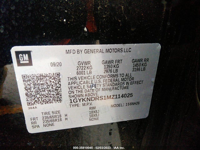 2021 Cadillac XT5, VIN: 1GYKNDRS1MZ114025