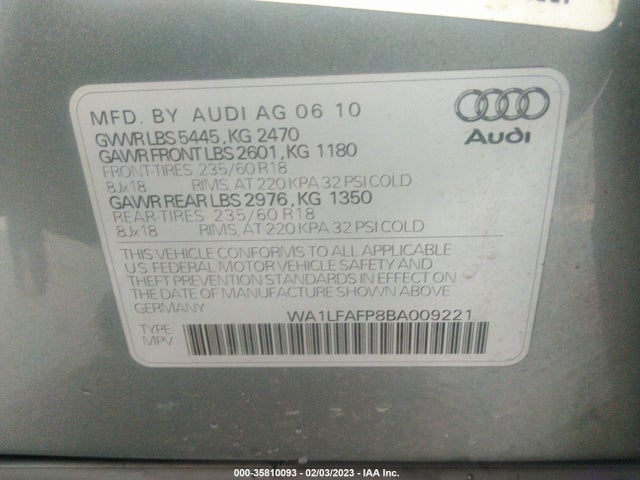 WA1LFAFP8BA009221 Audi Q5 2.0t Premium Plus
