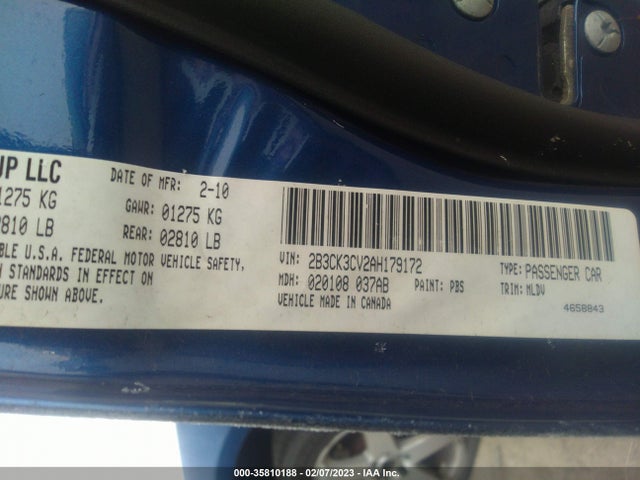 Dodge Charger Sxt 2010 2B3CK3CV2AH179172 Image 11