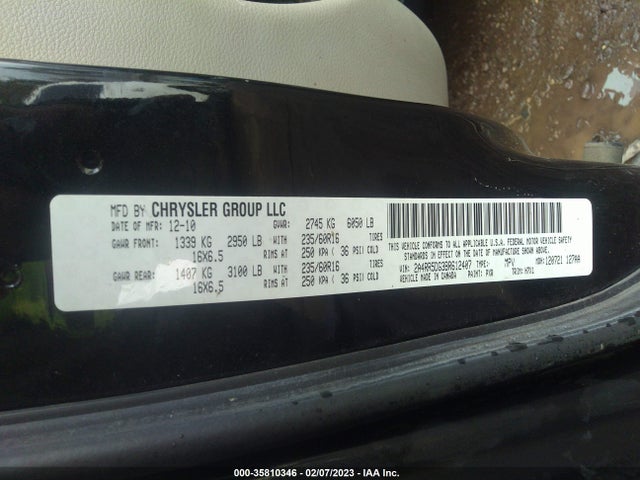 2A4RR5DG3BR612407 Chrysler Town & Country Touring