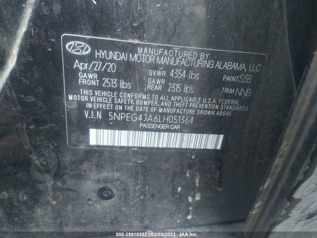 Hyundai SONATA SE 2020 5NPEG4JA6LH051364 Image 11