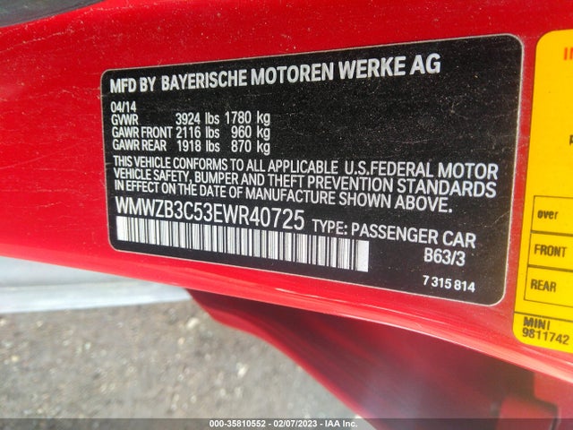 WMWZB3C53EWR40725 Mini COOPER COUNTRYMAN