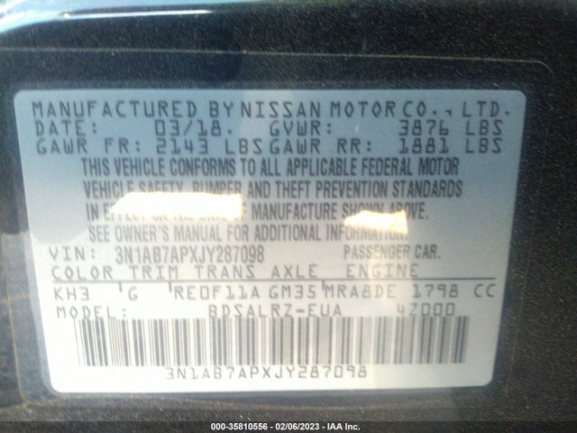 Nissan SENTRA SR 2018 3N1AB7APXJY287098 Image 11