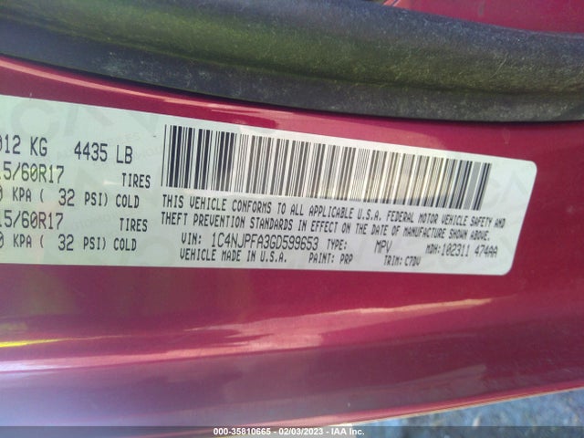 1C4NJPFA3GD599653 Jeep Patriot Latitude
