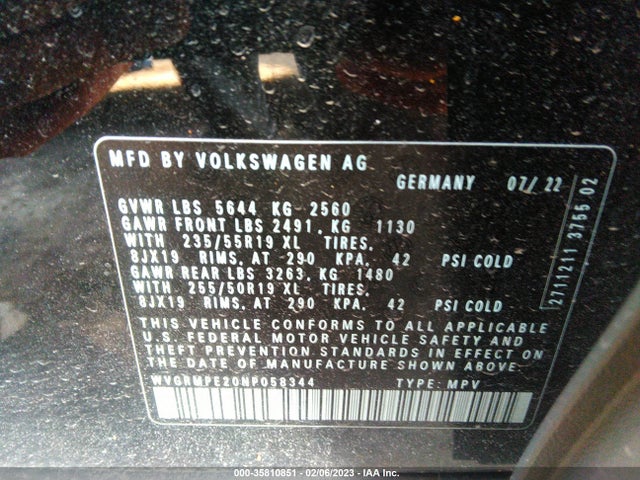 2022 Volkswagen ID.4, VIN: WVGRMPE20NP058344