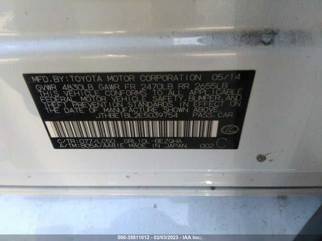 Lexus GS 350 2014 JTHBE1BL2E5039754 Image 10