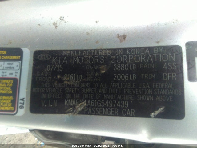 2016 Kia Forte, VIN: KNAFX4A61G5497439