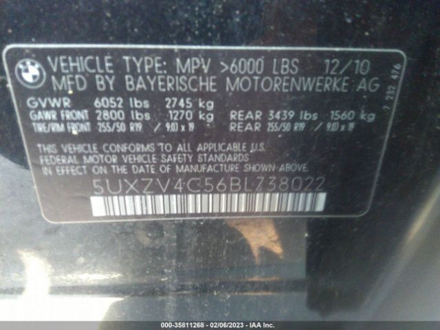 5UXZV4C56BL738022 BMW X5 35i