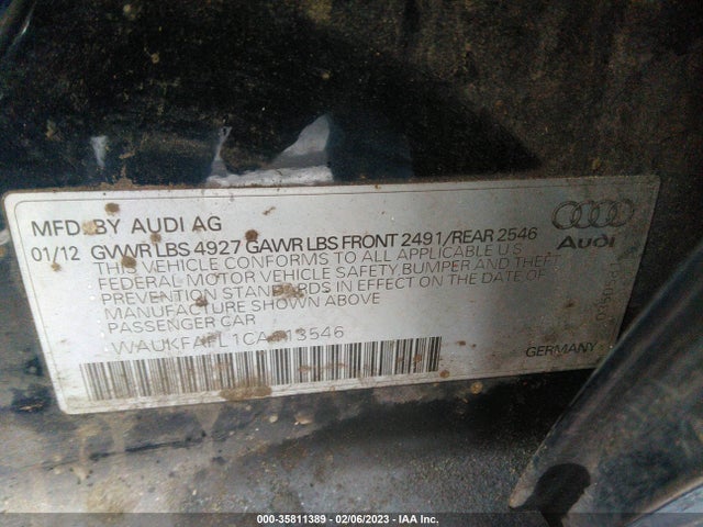 WAUKFAFL1CA113546 Audi A4 2.0t Prestige