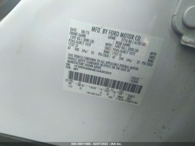 1FM5K8B84EGA50203 Ford Explorer Base