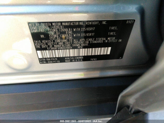 2021 Toyota RAV4, VIN: 4T3R6RFV4MU028804