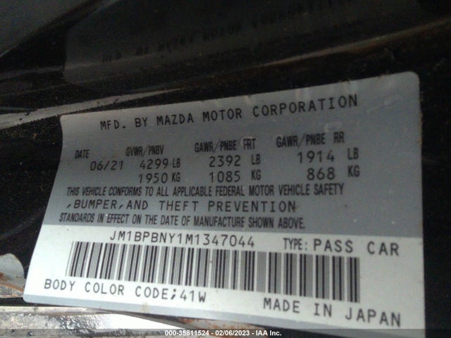 2021 Mazda 3, VIN: JM1BPBNY1M1347044