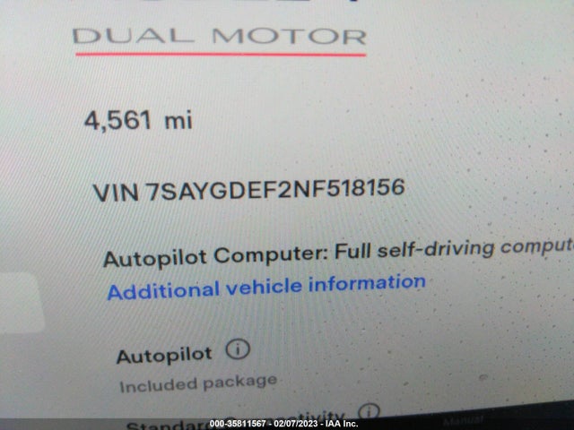 Tesla Model Y Performance 2022 7SAYGDEF2NF518156 Image 9