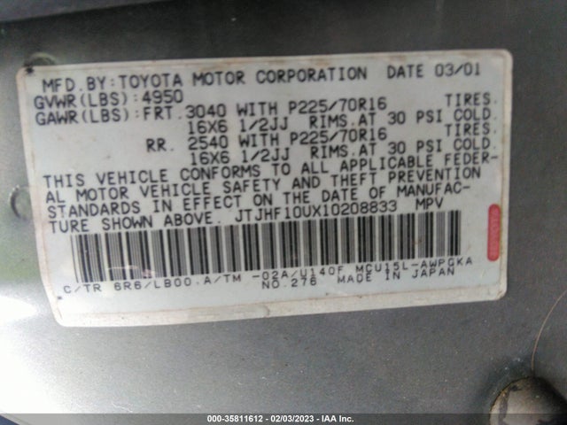 Lexus RX 300 2001 JTJHF10UX10208833 Image 10