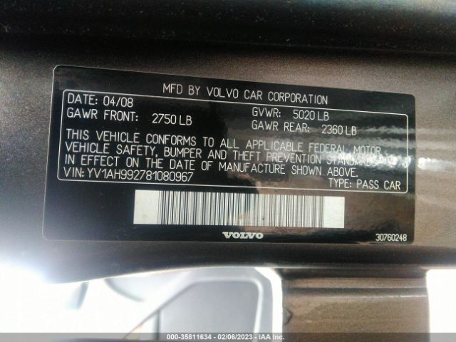 YV1AH992781080967 Volvo S80