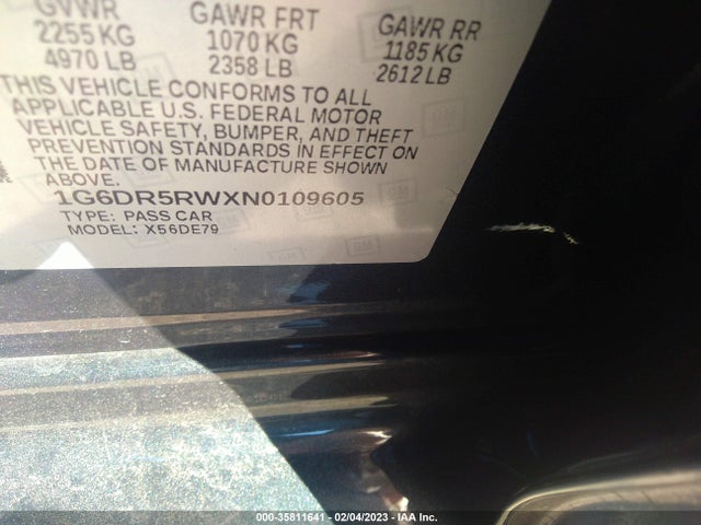 2022 Cadillac CT5, VIN: 1G6DR5RWXN0109605