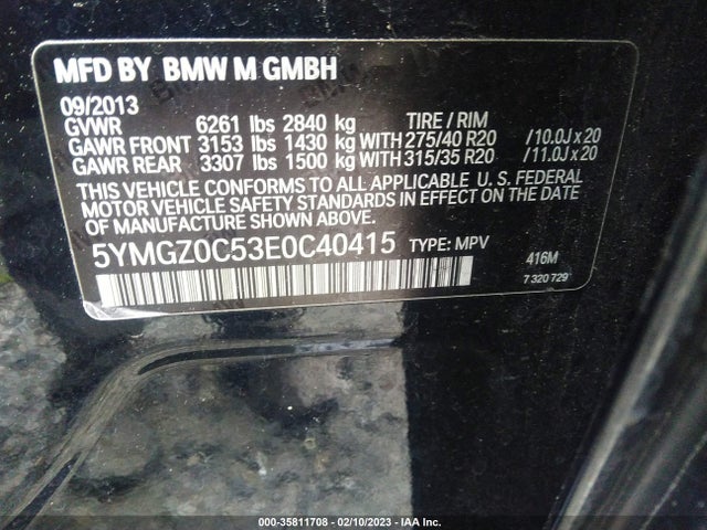 2014 BMW X6, VIN: 5YMGZ0C53E0C40415