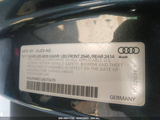 WAUP4AF51JA070479 Audi S5 Coupe Premium Plus
