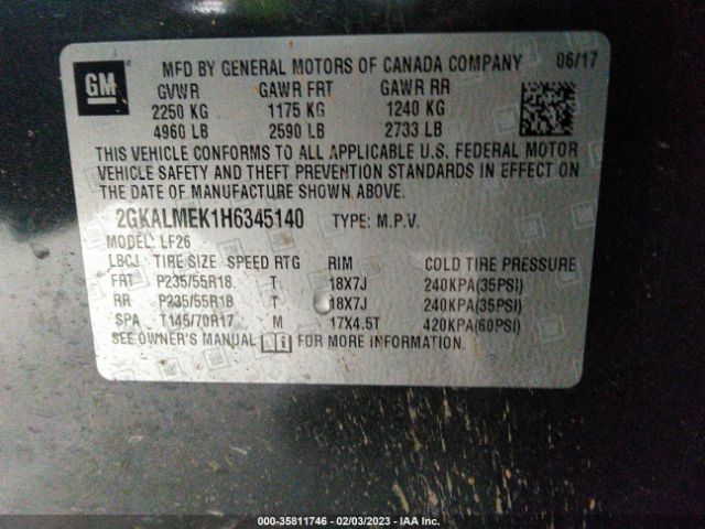 2GKALMEK1H6345140 GMC Terrain Sle