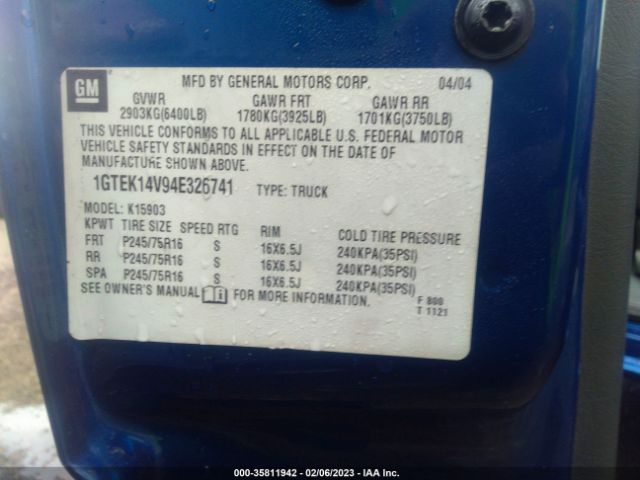 1GTEK14V94E326741 GMC SIERRA 1500