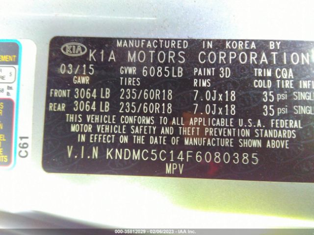 KNDMC5C14F6080385 KIA Sedona Sx