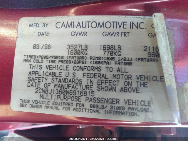 Chevrolet Tracker 1998 2CNBJ1360W6916815 Image 10