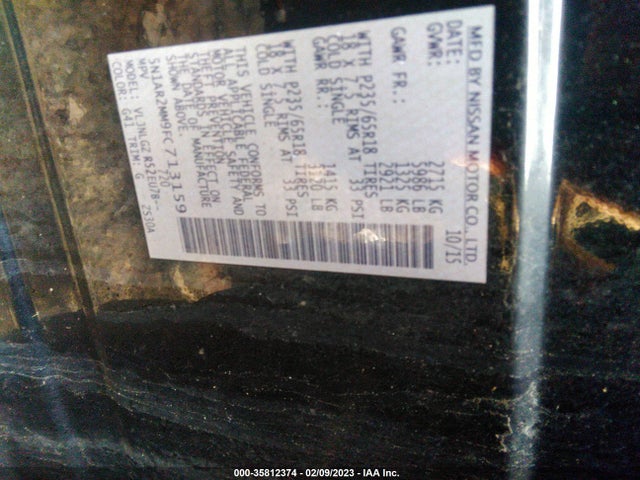 Nissan Pathfinder Sl 2015 5N1AR2MM9FC713159 Image 10