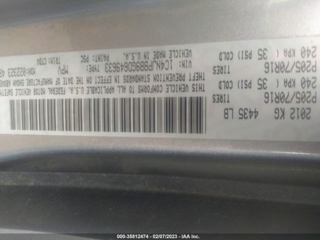 1C4NJPBB9GD649633 Jeep Patriot Sport