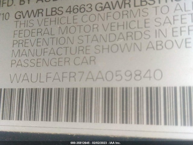 WAULFAFR7AA059840 Audi A5 2.0l Premium Plus