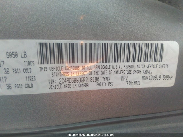 Dodge Grand Caravan American Value Pkg 2016 2C4RDGBG3GR218190 Image 9