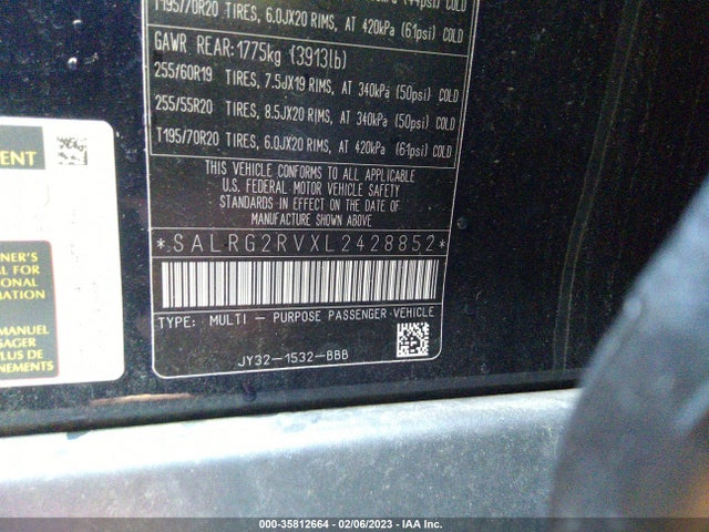 SALRG2RVXL2428852 Land Rover Discovery Se