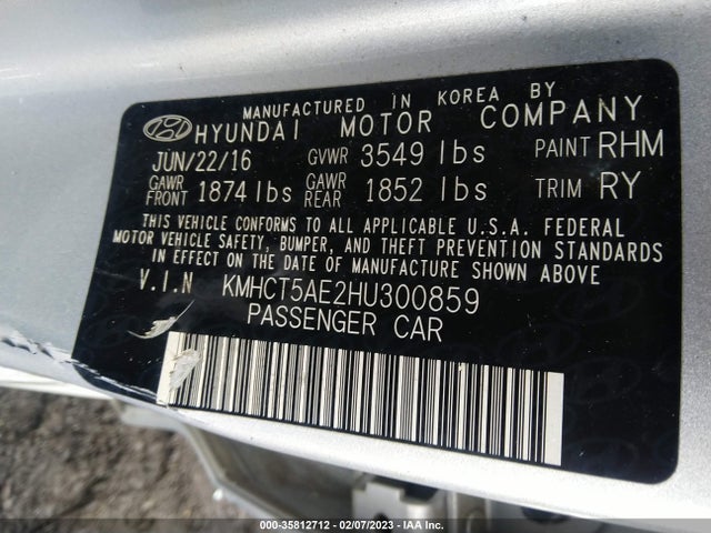 Hyundai ACCENT SE 2017 KMHCT5AE2HU300859 Image 9