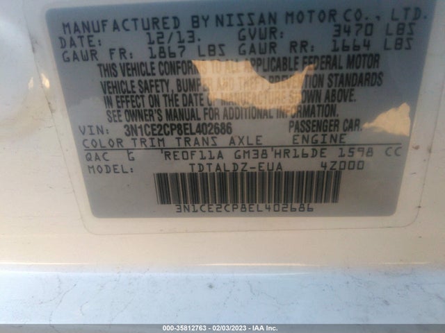 Nissan Versa Note Sv 2014 3N1CE2CP8EL402686 Image 10
