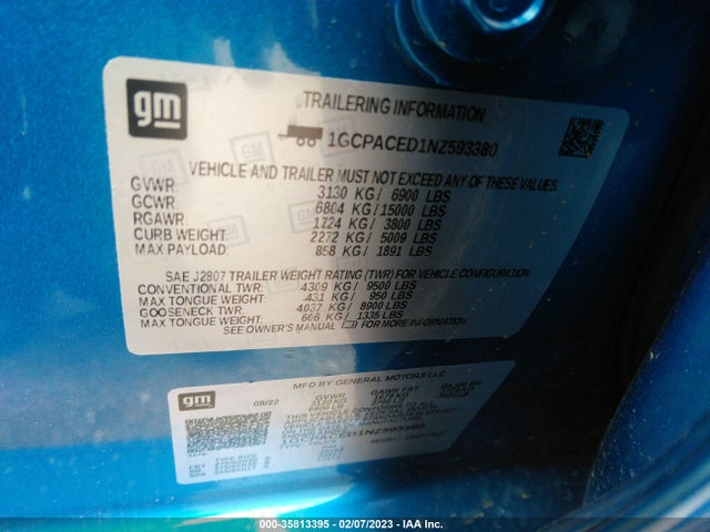 Chevrolet Silverado 1500 Lt 2022 1GCPACED1NZ593380 Image 9