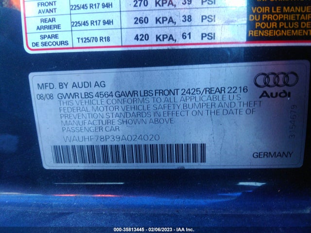 WAUHF78P39A024020 Audi A3