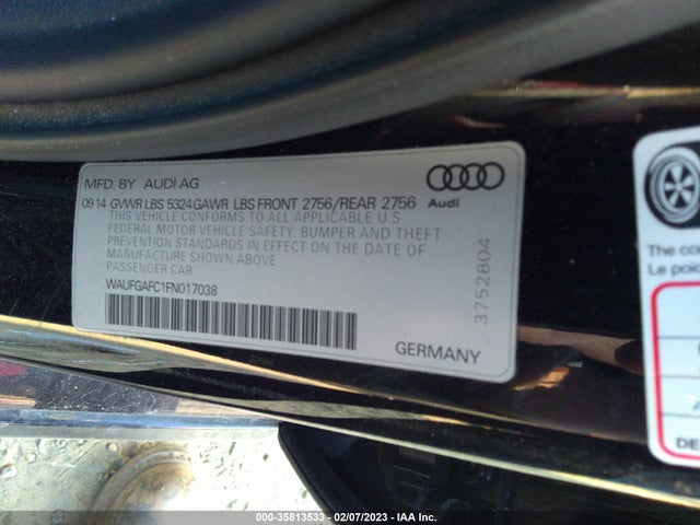 WAUFGAFC1FN017038 Audi A6 3.0t Premium Plus